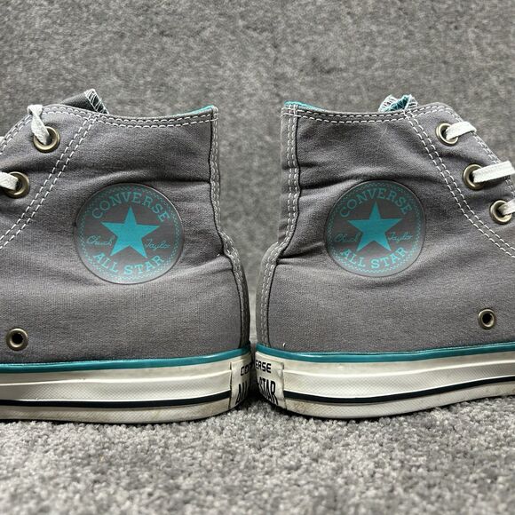 Converse Chuck Taylor All Star High Women’s Sz 8 Gray Teal Side Zip Skate Shoes - Picture 9 of 13